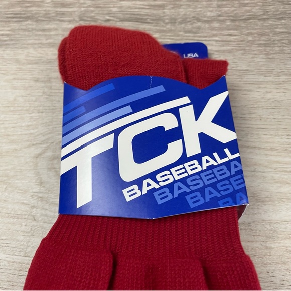 TCK Baseball Tube Socks Red NWT USA Made Size Large - Picture 2 of 6